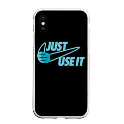 Чехол iPhone XS Max матовый Just Use It, цвет: 3D-белый