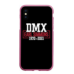 Чехол iPhone XS Max матовый Earl Simmons 1970-2021 DMX, цвет: 3D-малиновый