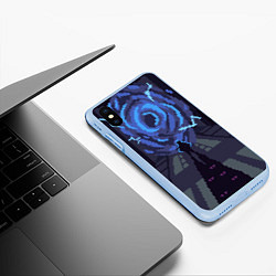 Чехол iPhone XS Max матовый Solo Leveling, цвет: 3D-голубой — фото 2