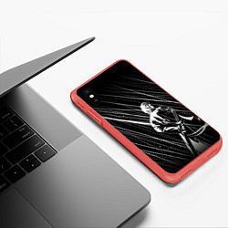 Чехол iPhone XS Max матовый Вирджил под дождём, цвет: 3D-красный — фото 2