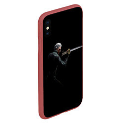 Чехол iPhone XS Max матовый Вирджил с катаной, цвет: 3D-красный — фото 2