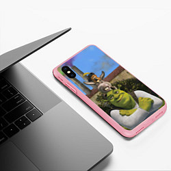 Чехол iPhone XS Max матовый Шрек, Кот и Осёл, цвет: 3D-баблгам — фото 2