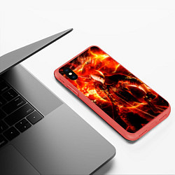 Чехол iPhone XS Max матовый Данте в огне, цвет: 3D-красный — фото 2
