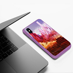 Чехол iPhone XS Max матовый Симуляция города, цвет: 3D-фиолетовый — фото 2