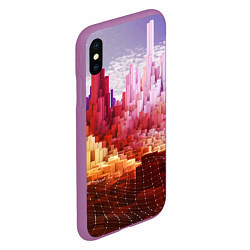 Чехол iPhone XS Max матовый Симуляция города, цвет: 3D-фиолетовый — фото 2