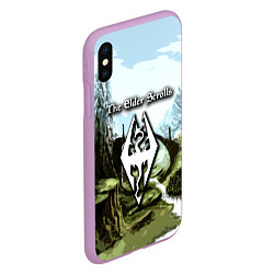 Чехол iPhone XS Max матовый The Elder Scrolls Skyrim, цвет: 3D-сиреневый — фото 2