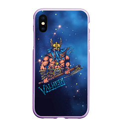 Чехол iPhone XS Max матовый Valheim викинг с синей бородой