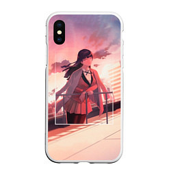 Чехол iPhone XS Max матовый Kakegurui Yumeko Jabami art, цвет: 3D-белый