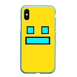 Чехол iPhone XS Max матовый Geometry Dash Smile, цвет: 3D-мятный