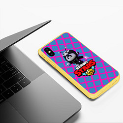 Чехол iPhone XS Max матовый Brawl Stars Pink, цвет: 3D-желтый — фото 2