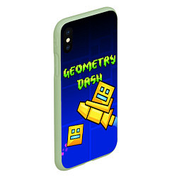 Чехол iPhone XS Max матовый Geometry Dash, цвет: 3D-салатовый — фото 2