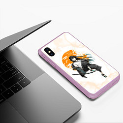 Чехол iPhone XS Max матовый Муичиро Токито Kimetsu no Yaiba, цвет: 3D-сиреневый — фото 2