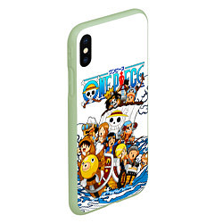 Чехол iPhone XS Max матовый ONE PIECE ВАН ПИС МОРЕ, цвет: 3D-салатовый — фото 2