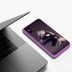 Чехол iPhone XS Max матовый Токийский гуль, цвет: 3D-фиолетовый — фото 2