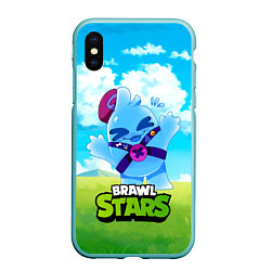 Чехол iPhone XS Max матовый Сквик Squeak Brawl Stars, цвет: 3D-мятный