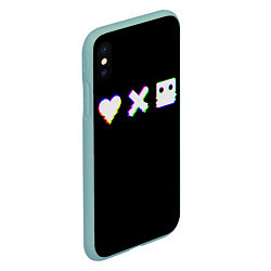 Чехол iPhone XS Max матовый Love Death and Robots Glitch, цвет: 3D-мятный — фото 2