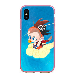 Чехол iPhone XS Max матовый Baby Goku, цвет: 3D-розовый