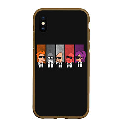 Чехол iPhone XS Max матовый Agents Futurama, цвет: 3D-коричневый