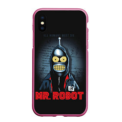 Чехол iPhone XS Max матовый Bender x mr robot