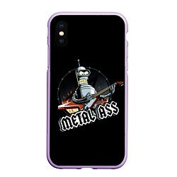 Чехол iPhone XS Max матовый Metal Bender, цвет: 3D-сиреневый