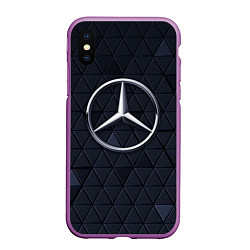 Чехол iPhone XS Max матовый MERCEDES BENZ 3D Geometry 3Д, цвет: 3D-фиолетовый