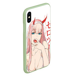 Чехол iPhone XS Max матовый Darling in the Franxx Zero Two, цвет: 3D-салатовый — фото 2