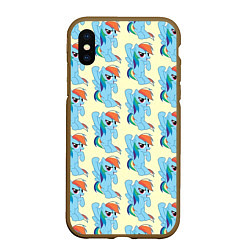 Чехол iPhone XS Max матовый Rainbow Dash, цвет: 3D-коричневый