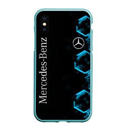 Чехол iPhone XS Max матовый Mercedes Мерседес Неон, цвет: 3D-мятный