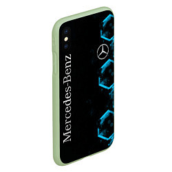 Чехол iPhone XS Max матовый Mercedes Мерседес Неон, цвет: 3D-салатовый — фото 2
