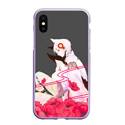 Чехол iPhone XS Max матовый Flower Tomoe, цвет: 3D-светло-сиреневый