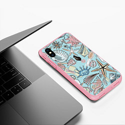 Чехол iPhone XS Max матовый Морские обитатели, цвет: 3D-баблгам — фото 2
