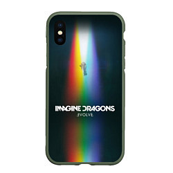 Чехол iPhone XS Max матовый Imagine Dragons: Evolve, цвет: 3D-темно-зеленый