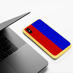 Чехол iPhone XS Max матовый Красно-синий, цвет: 3D-желтый — фото 2