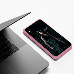 Чехол iPhone XS Max матовый V in DMC, цвет: 3D-малиновый — фото 2