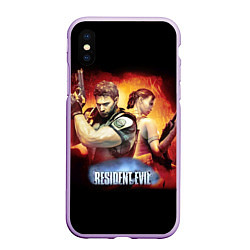 Чехол iPhone XS Max матовый Resident Evil Рэдфилд, цвет: 3D-сиреневый