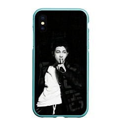 Чехол iPhone XS Max матовый Namjoon black, цвет: 3D-мятный