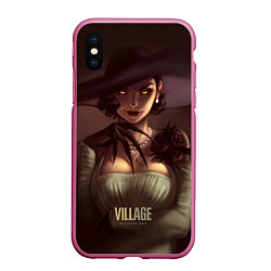 Чехол iPhone XS Max матовый Lady Alcina Dimitrescu, цвет: 3D-малиновый