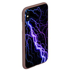 Чехол iPhone XS Max матовый НЕОНОВАЯ МОЛНИЯ ГРОЗА, цвет: 3D-коричневый — фото 2