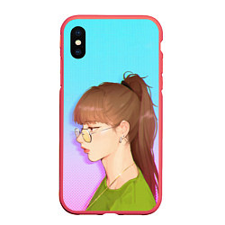 Чехол iPhone XS Max матовый Lalalalisa, цвет: 3D-красный