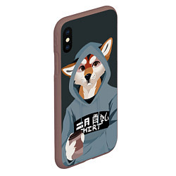 Чехол iPhone XS Max матовый Furry fox, цвет: 3D-коричневый — фото 2