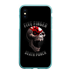 Чехол iPhone XS Max матовый Five Finger Death Punch 5FDP, цвет: 3D-мятный