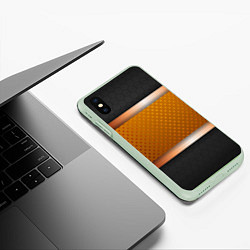 Чехол iPhone XS Max матовый 3d gold black, цвет: 3D-салатовый — фото 2