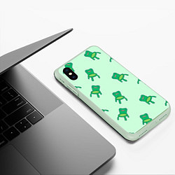 Чехол iPhone XS Max матовый Froggy crossing, цвет: 3D-салатовый — фото 2