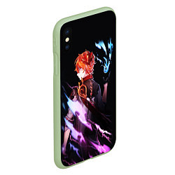 Чехол iPhone XS Max матовый ТАРТАЛЬЯ - GENSHIN IMPACT NEON, цвет: 3D-салатовый — фото 2