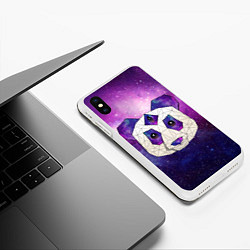 Чехол iPhone XS Max матовый КОСМО-ПАНДА, цвет: 3D-белый — фото 2