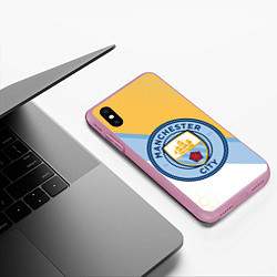 Чехол iPhone XS Max матовый MANCHESTER CITY МАНЧЕСТЕР, цвет: 3D-розовый — фото 2