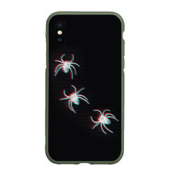 Чехол iPhone XS Max матовый ПАУКИ ГЛИТЧ GLITCH SPIDERS