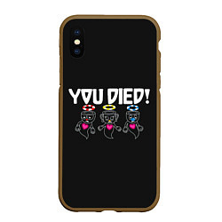 Чехол iPhone XS Max матовый You Died, цвет: 3D-коричневый
