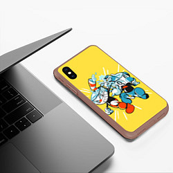 Чехол iPhone XS Max матовый Cuphead bros, цвет: 3D-коричневый — фото 2