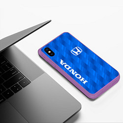 Чехол iPhone XS Max матовый HONDA BLUE ХОНДА СИНИЙ, цвет: 3D-фиолетовый — фото 2